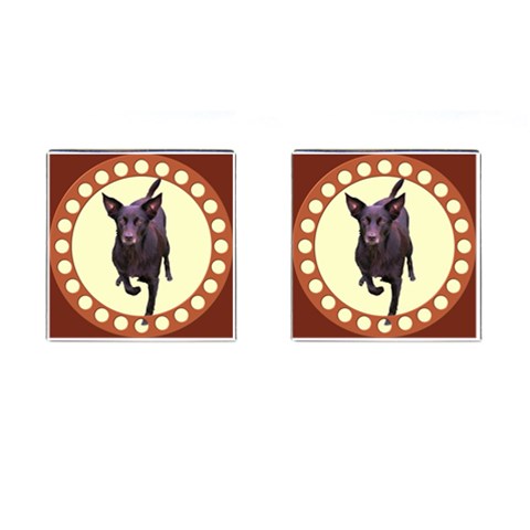 Kelpie 1 Cufflinks (Square) from ArtsNow.com Front(Pair)