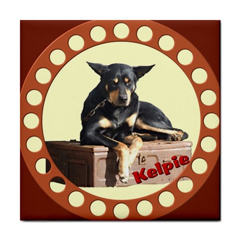 Kelpie 2 Tile Coaster from ArtsNow.com Front