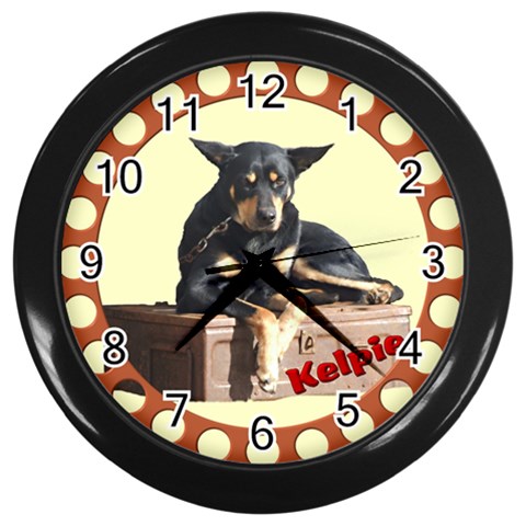 Kelpie 2 Wall Clock (Black) from ArtsNow.com Front