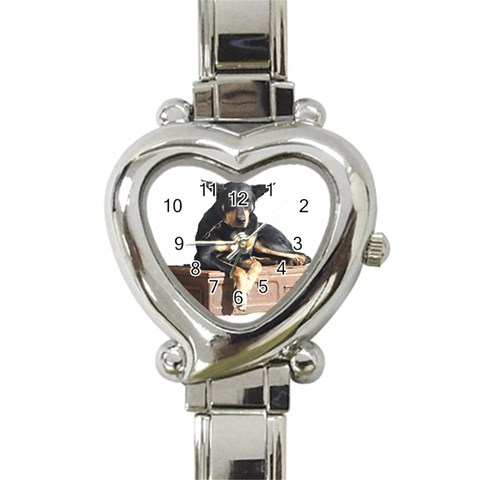 Kelpie 2 Heart Italian Charm Watch from ArtsNow.com Front