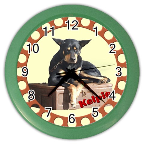 Kelpie 2 Color Wall Clock from ArtsNow.com Front