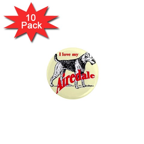 Airedale 1  Mini Magnet (10 pack)  from ArtsNow.com Front
