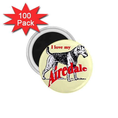 Airedale 1.75  Magnet (100 pack)  from ArtsNow.com Front