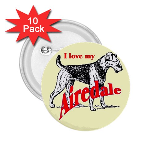 Airedale 2.25  Button (10 pack) from ArtsNow.com Front