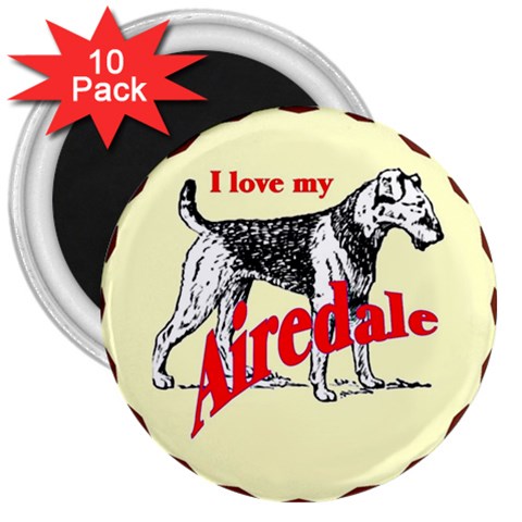 Airedale 3  Magnet (10 pack) from ArtsNow.com Front
