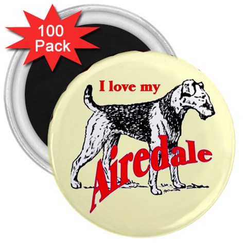Airedale 3  Magnet (100 pack) from ArtsNow.com Front
