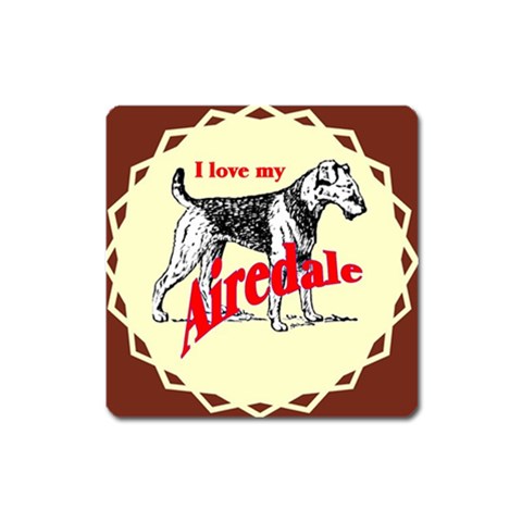 Airedale Magnet (Square) from ArtsNow.com Front