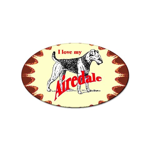 Airedale Sticker Oval (10 pack) from ArtsNow.com Front