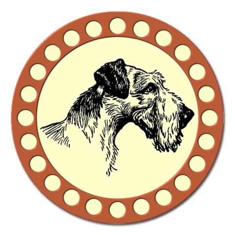 Hound Magnet 5  (Round) from ArtsNow.com Front