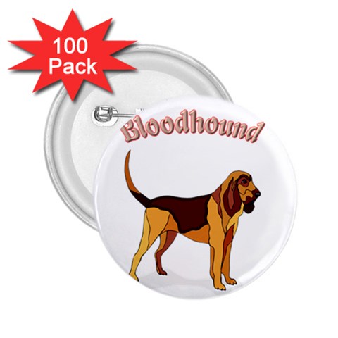 Bloodhound 2.25  Button (100 pack) from ArtsNow.com Front