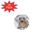 Chinese crested 2 - 1  Mini Magnet (10 pack) 