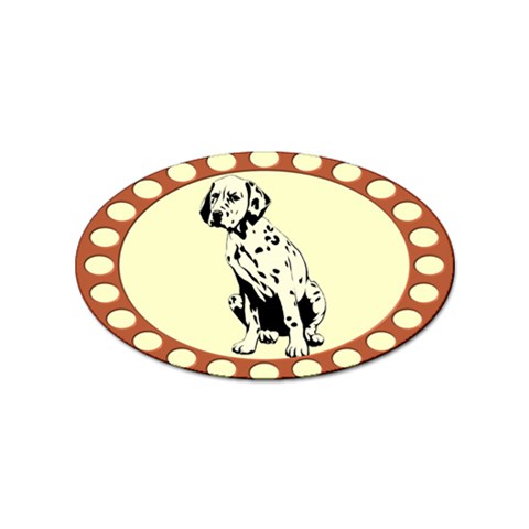 Dalmation puppy Sticker (Oval) from ArtsNow.com Front