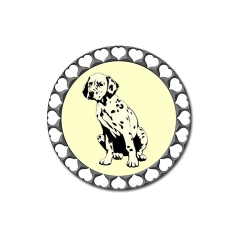 Dalmation puppy Magnet 3  (Round) from ArtsNow.com Front