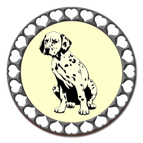 Dalmation puppy Magnet 5  (Round) from ArtsNow.com Front