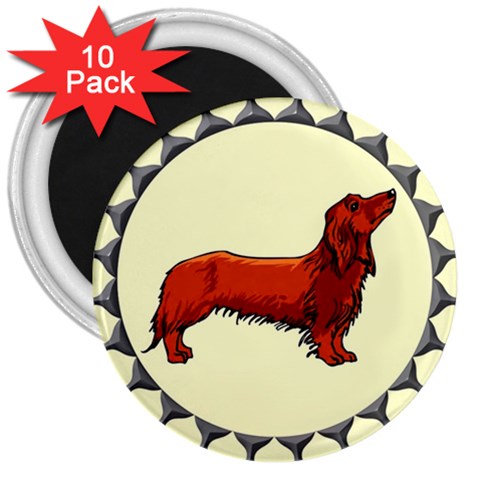 dachshund 3  Magnet (10 pack) from ArtsNow.com Front