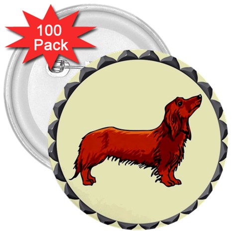 dachshund 3  Button (100 pack) from ArtsNow.com Front