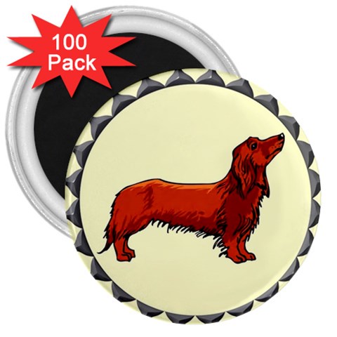 dachshund 3  Magnet (100 pack) from ArtsNow.com Front