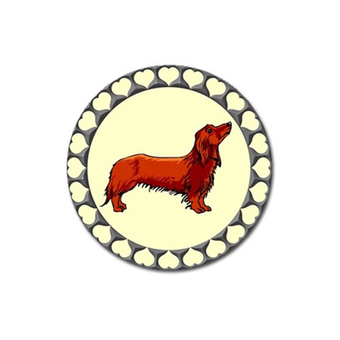 dachshund Magnet 3  (Round) from ArtsNow.com Front