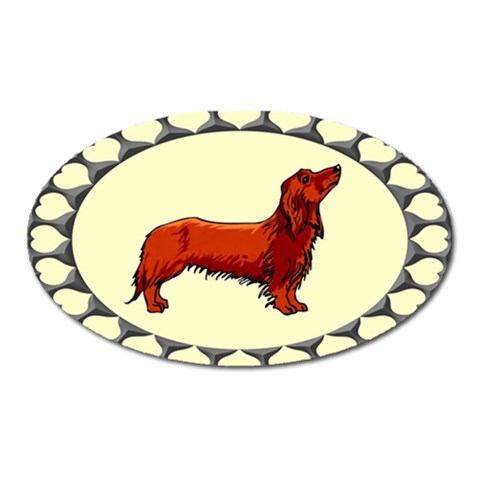 dachshund Magnet (Oval) from ArtsNow.com Front