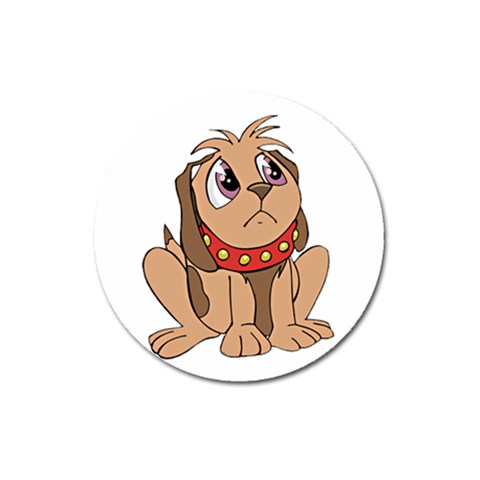 Innocent puppy Magnet 3  (Round) from ArtsNow.com Front