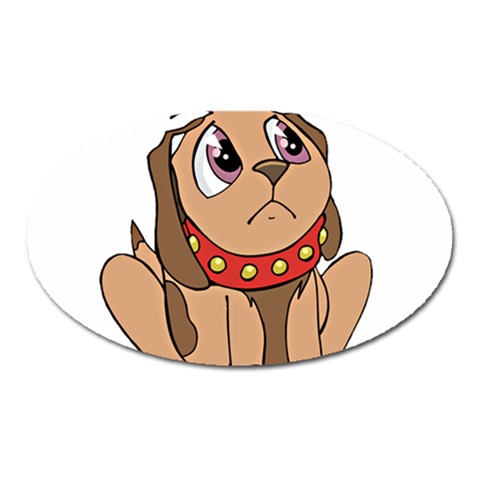 Innocent puppy Magnet (Oval) from ArtsNow.com Front