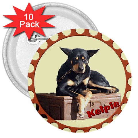 Kelpie 2 3  Button (10 pack) from ArtsNow.com Front