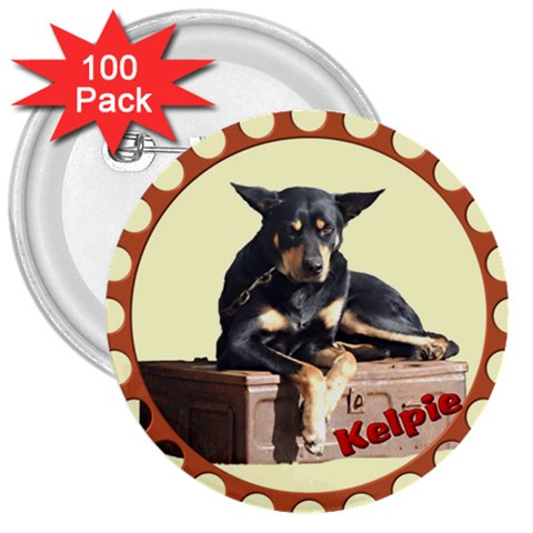 Kelpie 2 3  Button (100 pack) from ArtsNow.com Front