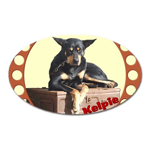 Kelpie 2 Magnet (Oval) from ArtsNow.com Front