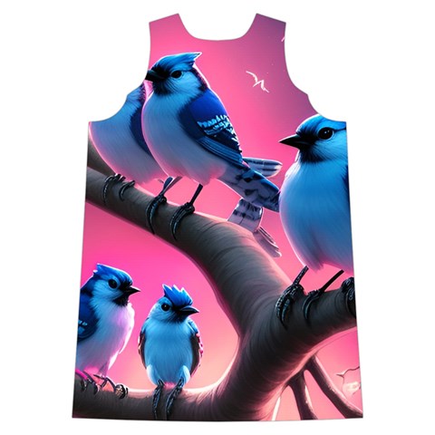 Violet Birds Shoulder Cutout Velvet One Piece from ArtsNow.com Back