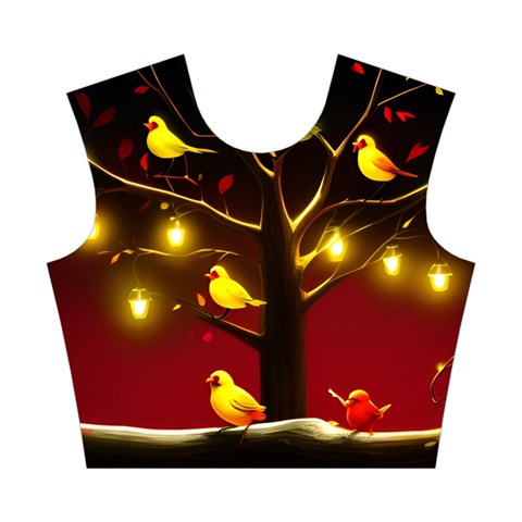Yellow Birds Red Sky Cotton Crop Top from ArtsNow.com Front