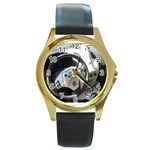 1 Round Gold Metal Watch