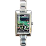 6 Rectangular Italian Charm Watch