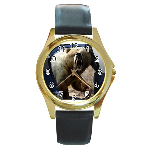 22 Round Gold Metal Watch from ArtsNow.com Front