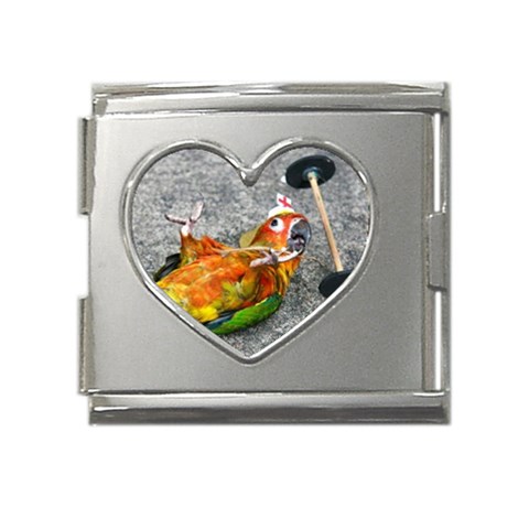 6 Mega Link Heart Italian Charm (18mm) from ArtsNow.com Front
