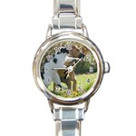 3 Round Italian Charm Watch