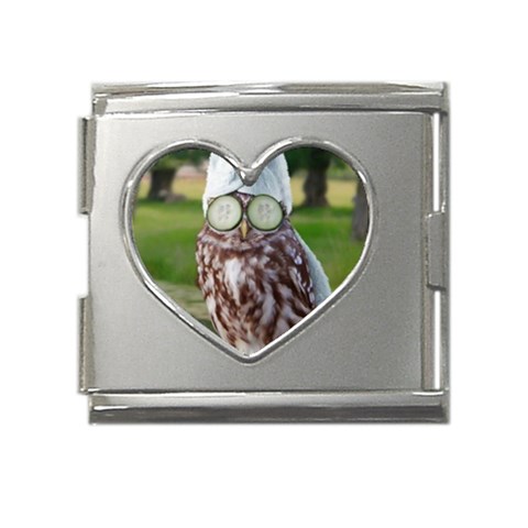 6 Mega Link Heart Italian Charm (18mm) from ArtsNow.com Front