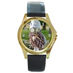 6 Round Gold Metal Watch