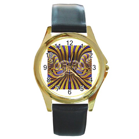 25 Round Gold Metal Watch from ArtsNow.com Front