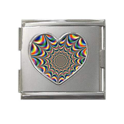 24 Mega Link Heart Italian Charm (18mm) from ArtsNow.com Front