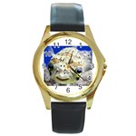 5 Round Gold Metal Watch