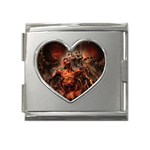 3 Mega Link Heart Italian Charm (18mm)