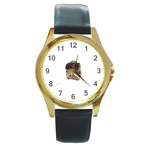 010cf Round Gold Metal Watch from ArtsNow.com Front