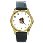 010cf Round Gold Metal Watch