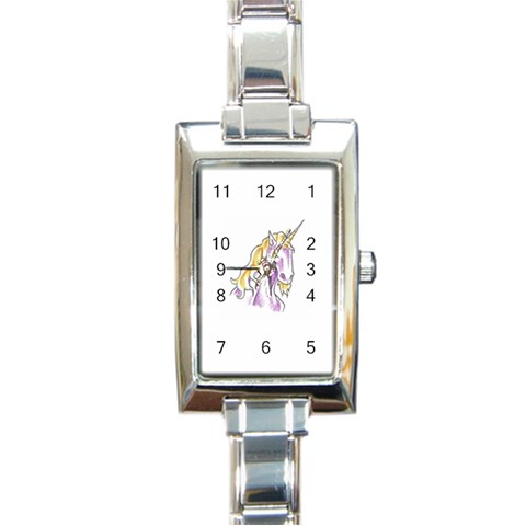 Tunicorn3 Rectangular Italian Charm Watch from ArtsNow.com Front