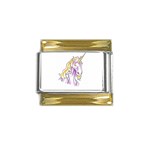 Tunicorn3 Gold Trim Italian Charm (9mm)