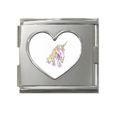 Tunicorn3 Mega Link Heart Italian Charm (18mm) from ArtsNow.com Front