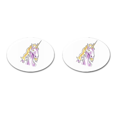 Tunicorn3 Cufflinks (Oval) from ArtsNow.com Front(Pair)