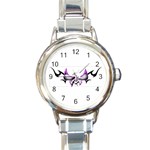 tpurplebutterfly Round Italian Charm Watch