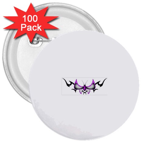 tpurplebutterfly 3  Button (100 pack) from ArtsNow.com Front