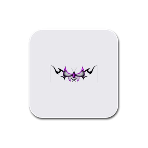 tpurplebutterfly Rubber Square Coaster (4 pack) from ArtsNow.com Front